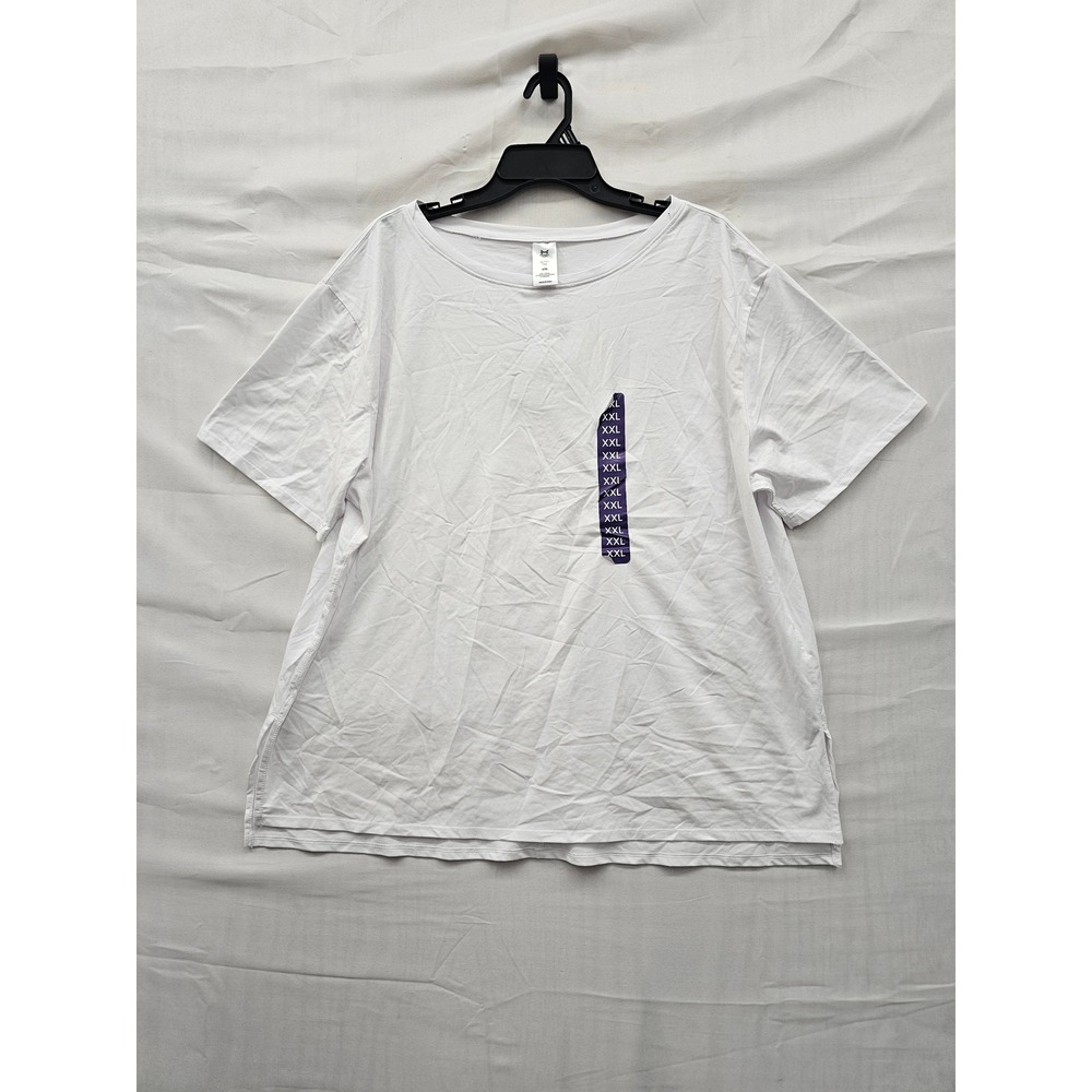 Member's Mark Womens Active Tee White Cotton Blend Workout Size XXL